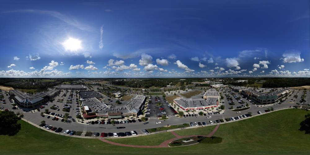 Aerial spherical panorama Market Street At Heath Brook equirectangular image